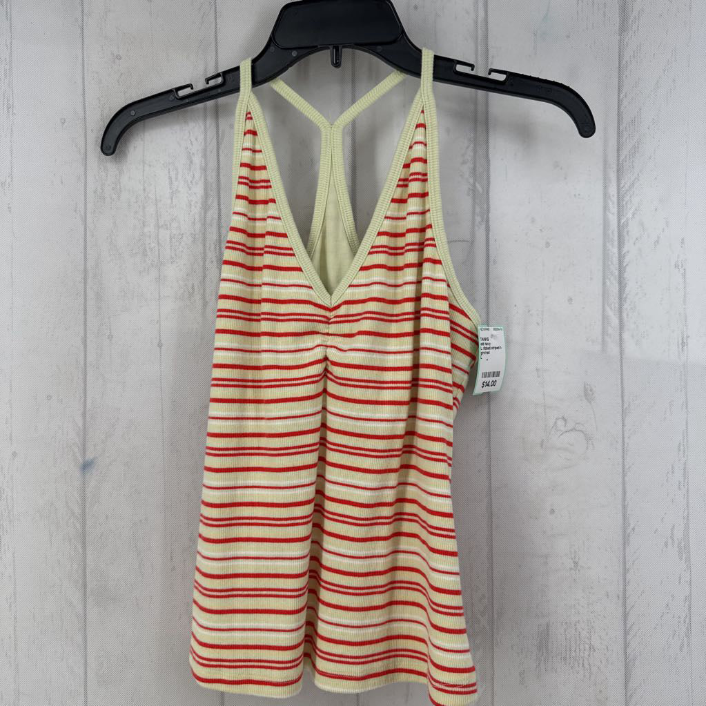 L ribbed striped t-back tank