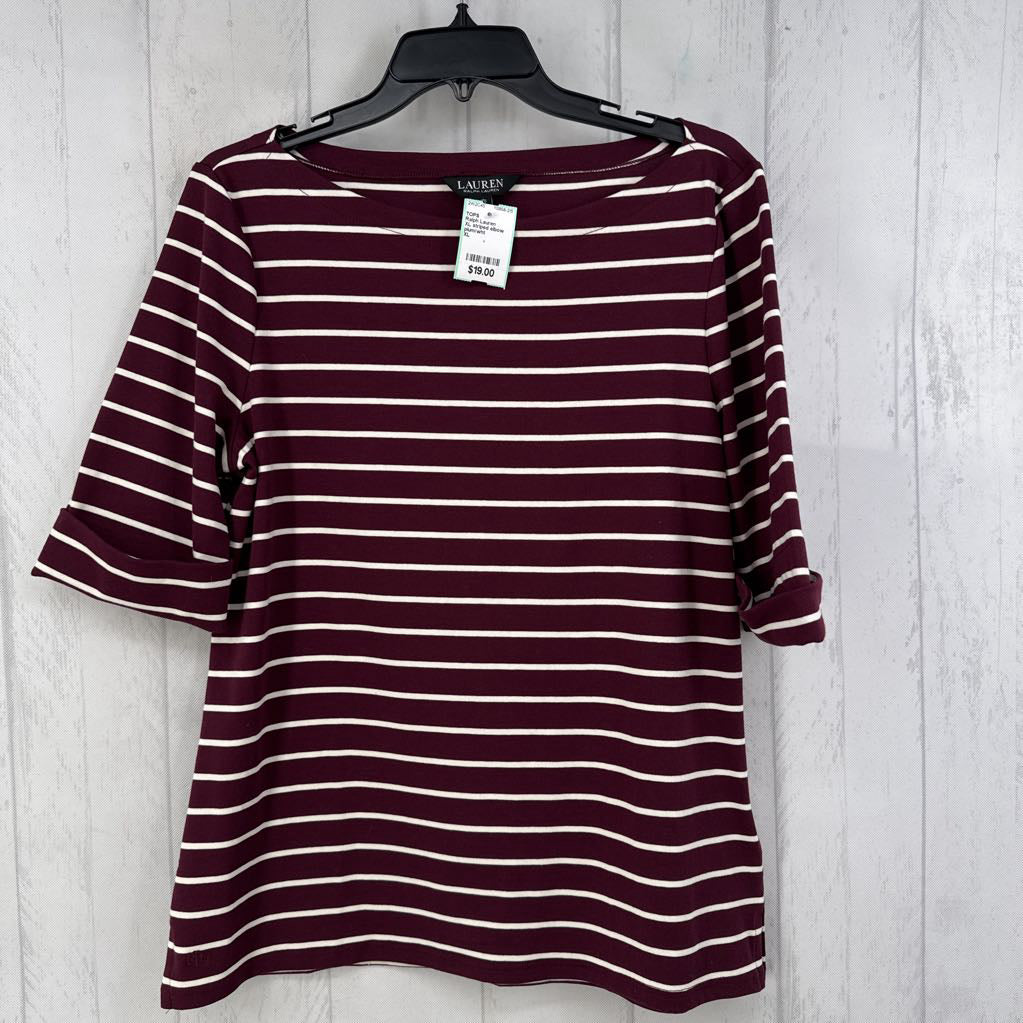 XL striped elbow slv tee