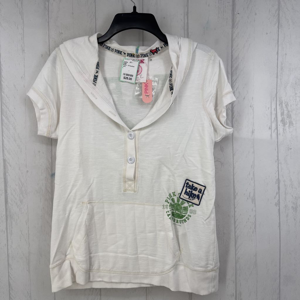 R45 L 1/2 button down hooded pullover s/s