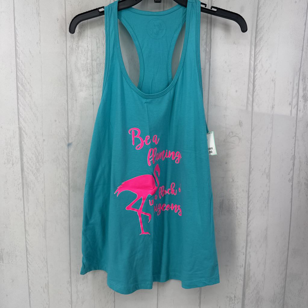 XXL graphic racerback tank-flamingo