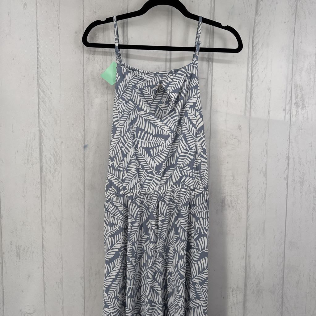 XL leaf print slvls jumpsuit