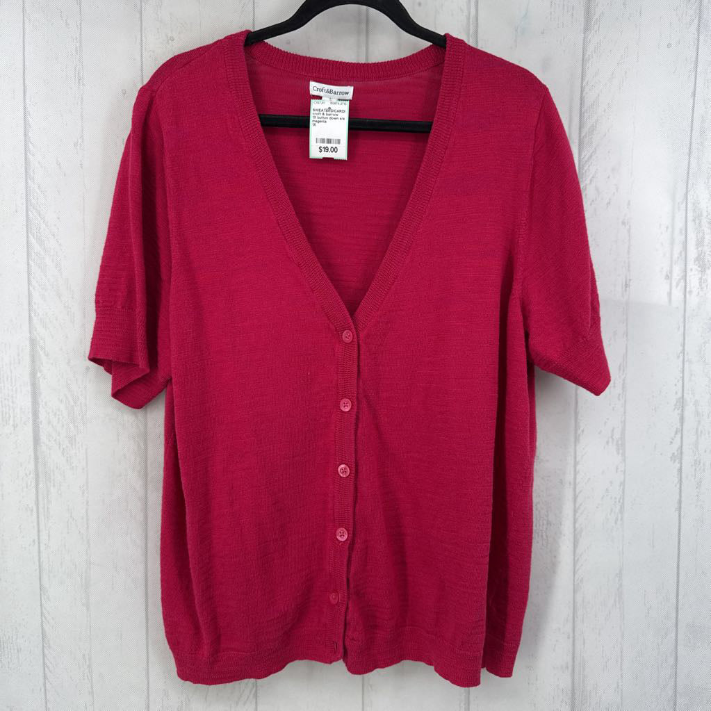 1X button down s/s cardi
