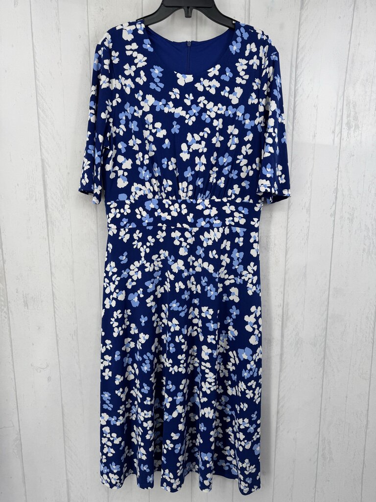 XL flo print s/s dress