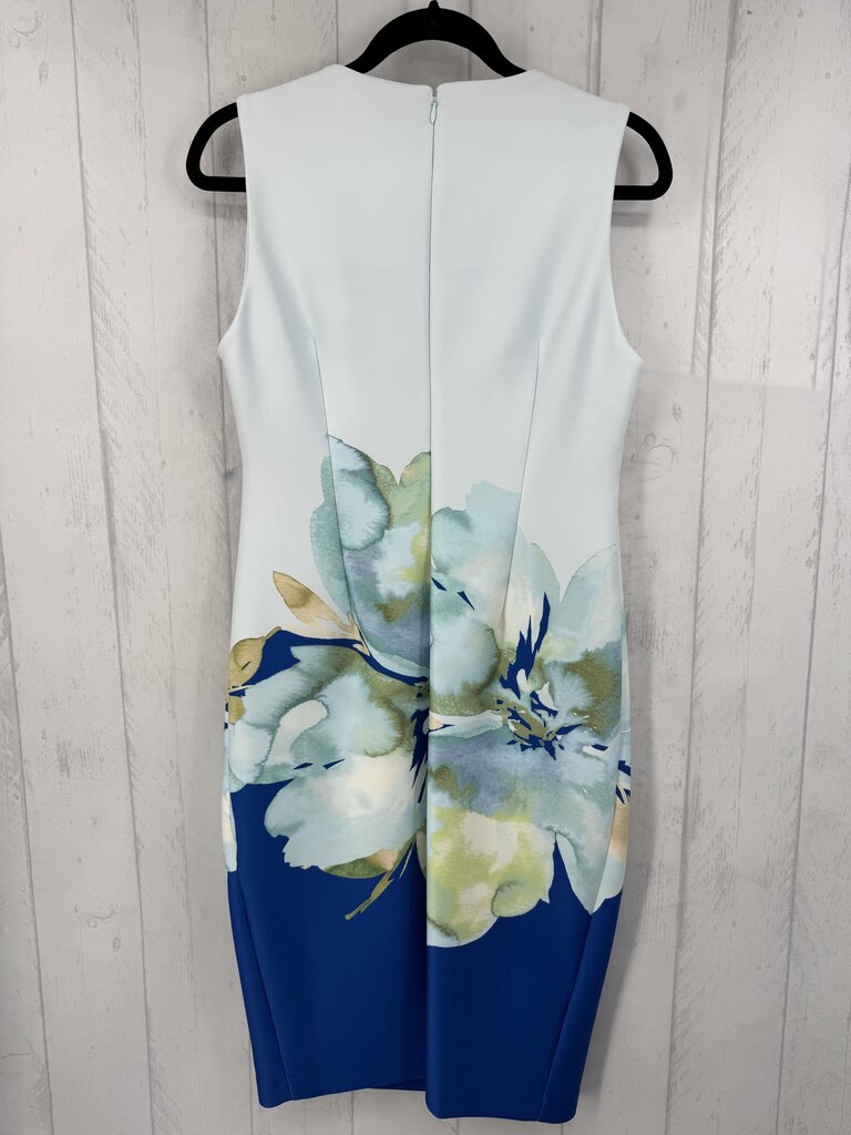 L flo print round neck slvls dress