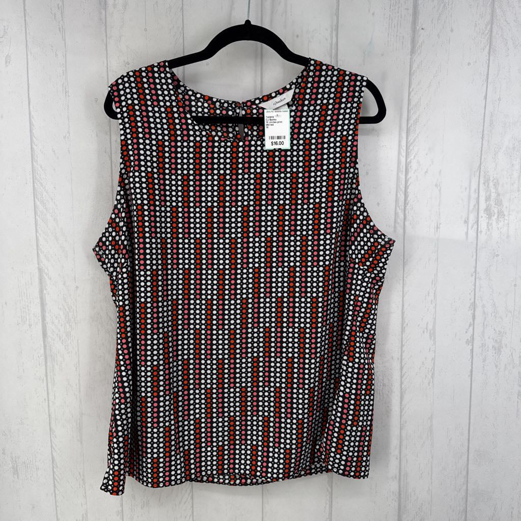 1X circles print scoop neck tank