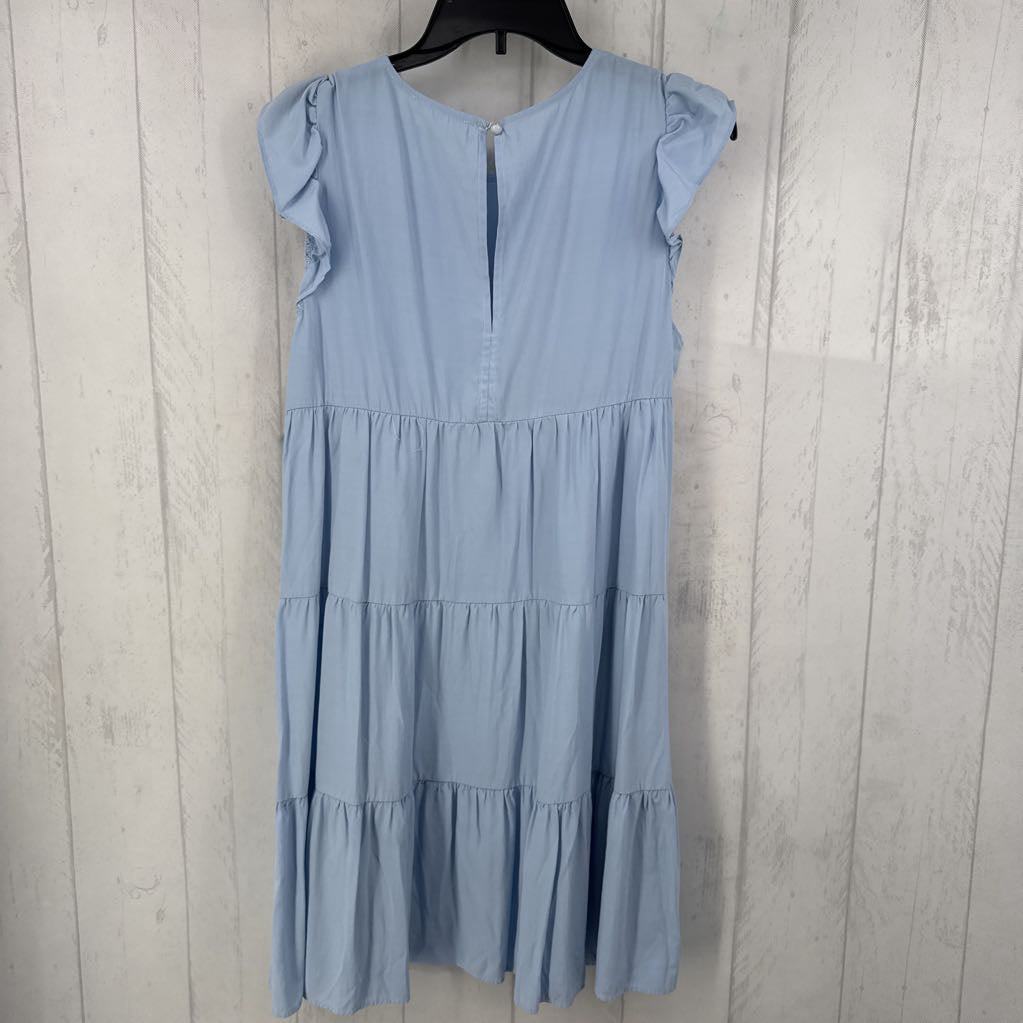 L tiered ruffled cap slv dress