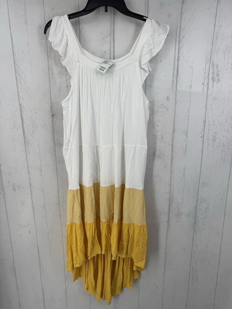 M colorblock slvls hi-lo dress