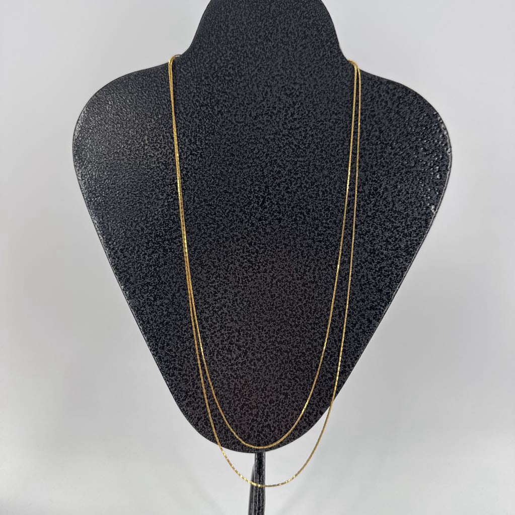 12" gold tone double strand necklace