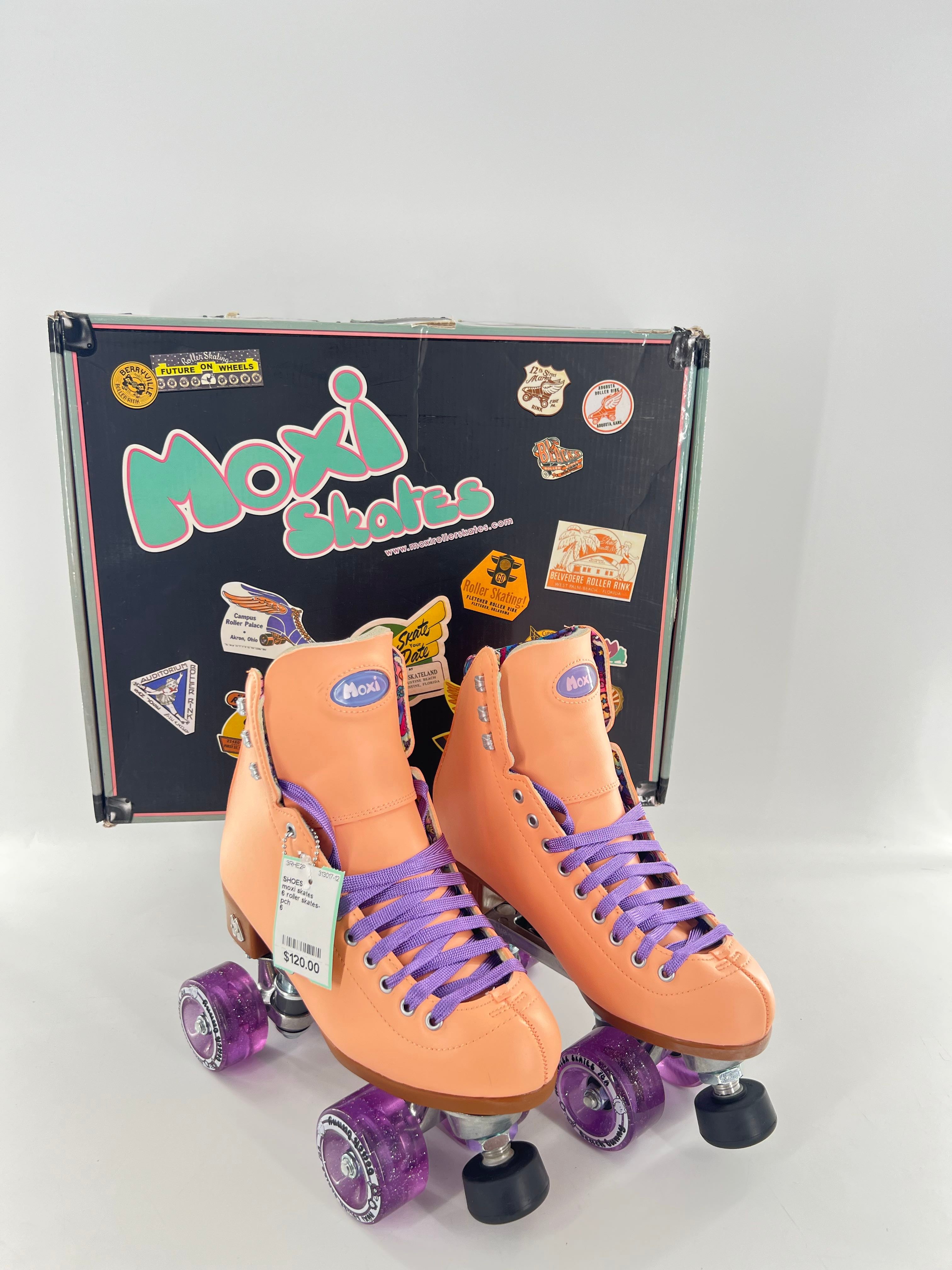 6 roller skates-peach