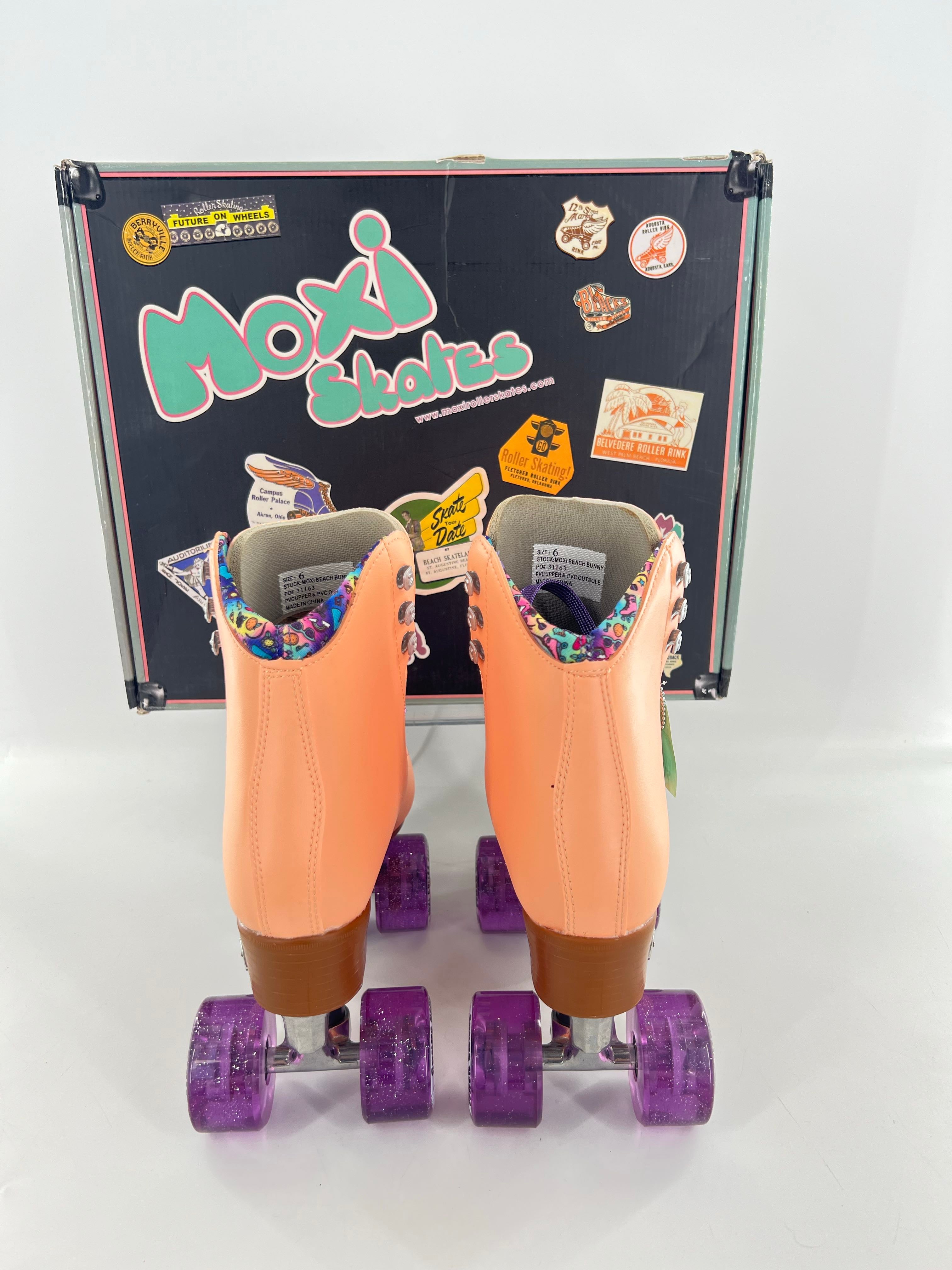 6 roller skates-peach