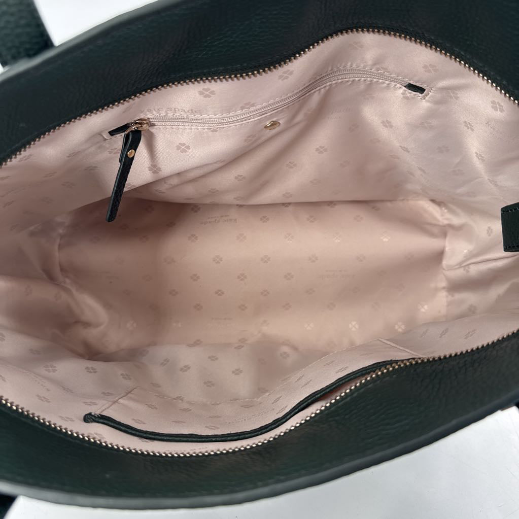 pebbled top zip tote