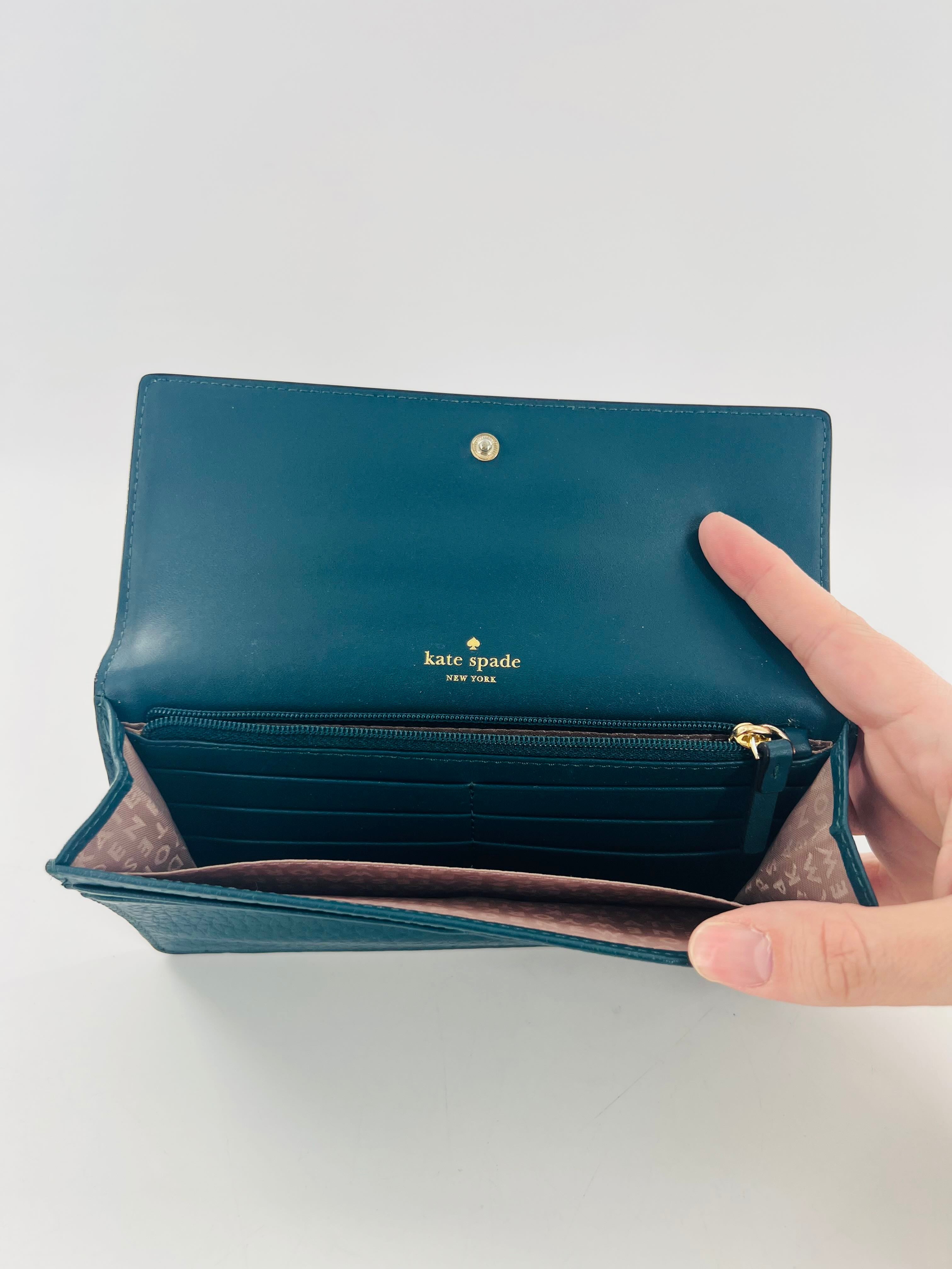 pebbled flap wallet