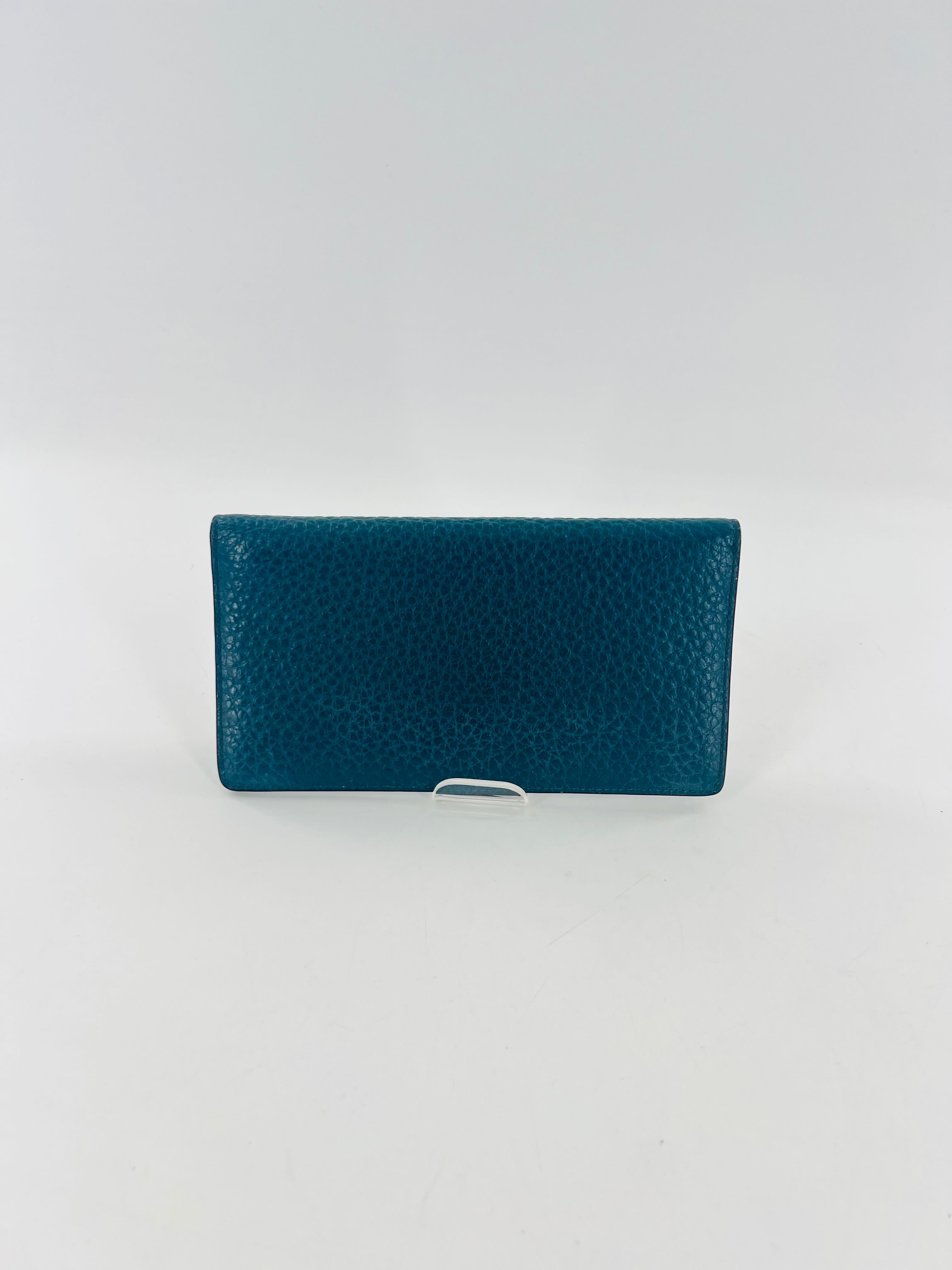 pebbled flap wallet