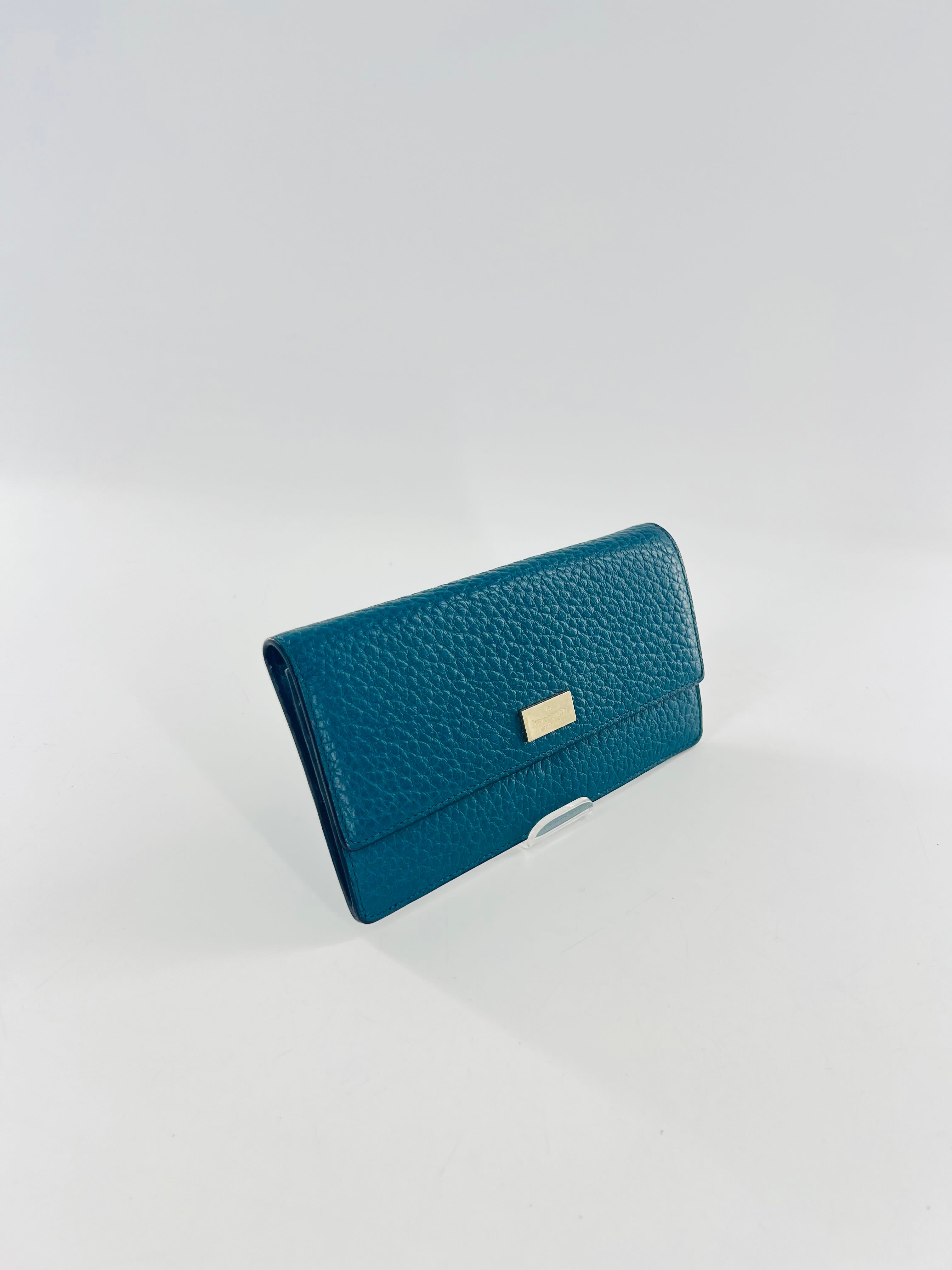 pebbled flap wallet