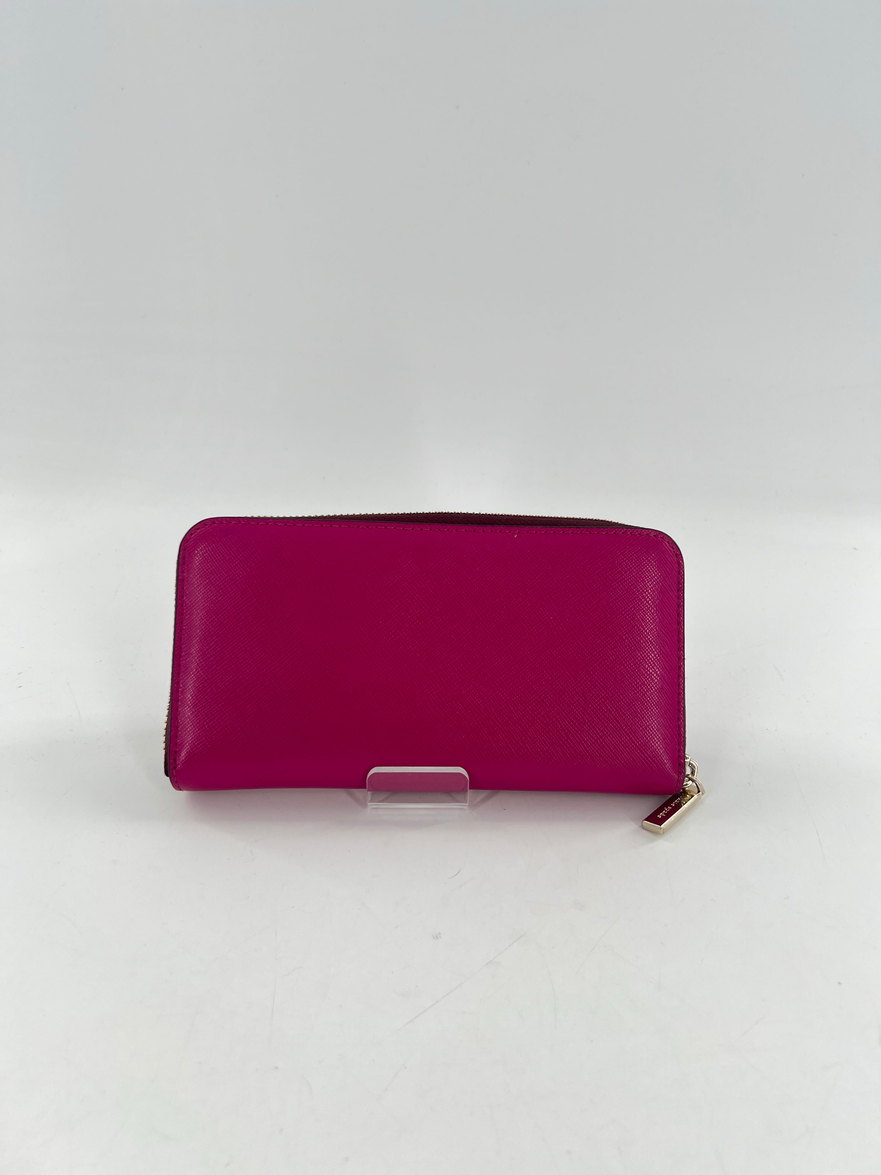 colorblock zip around wallet
