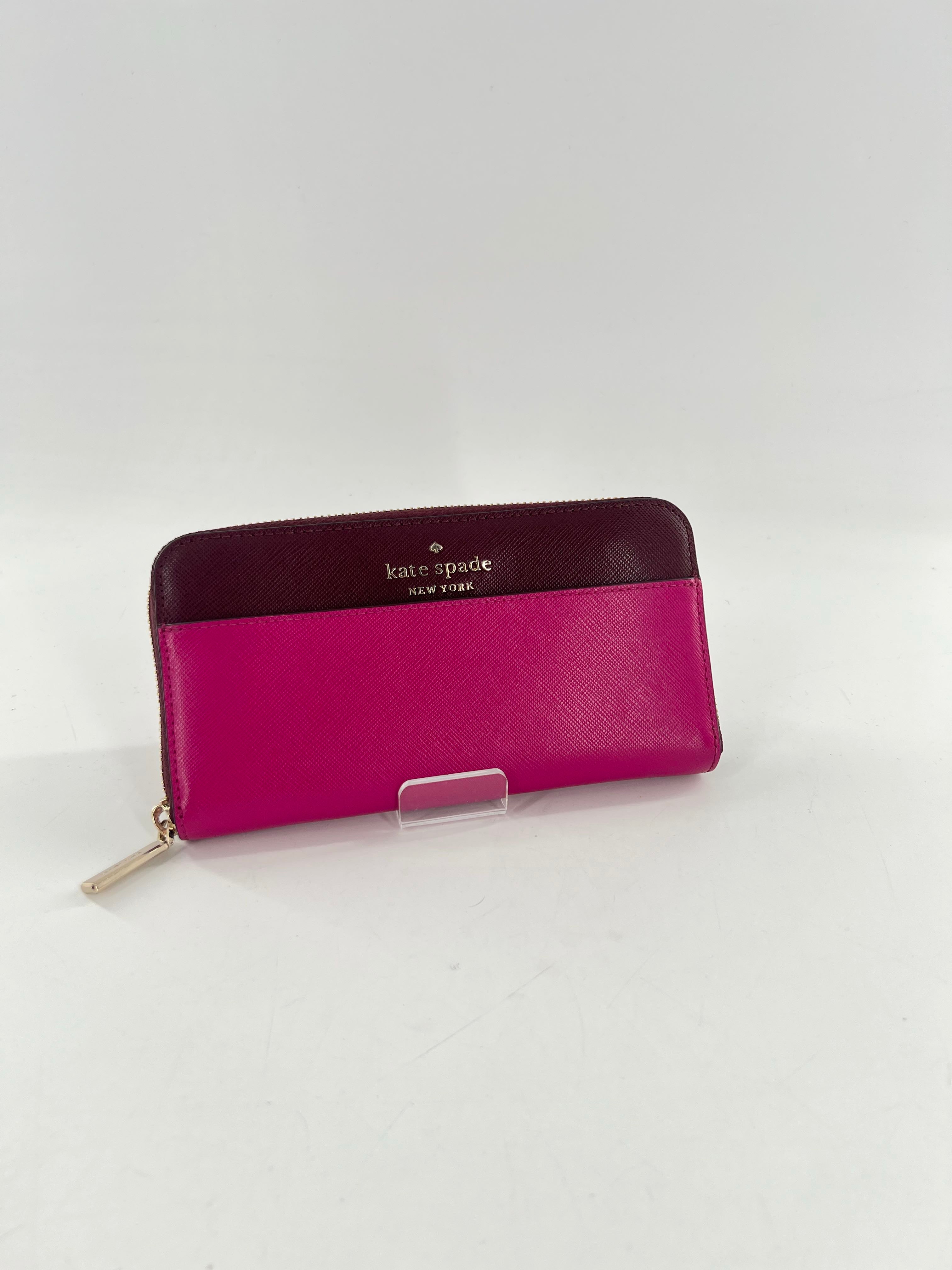 colorblock zip around wallet