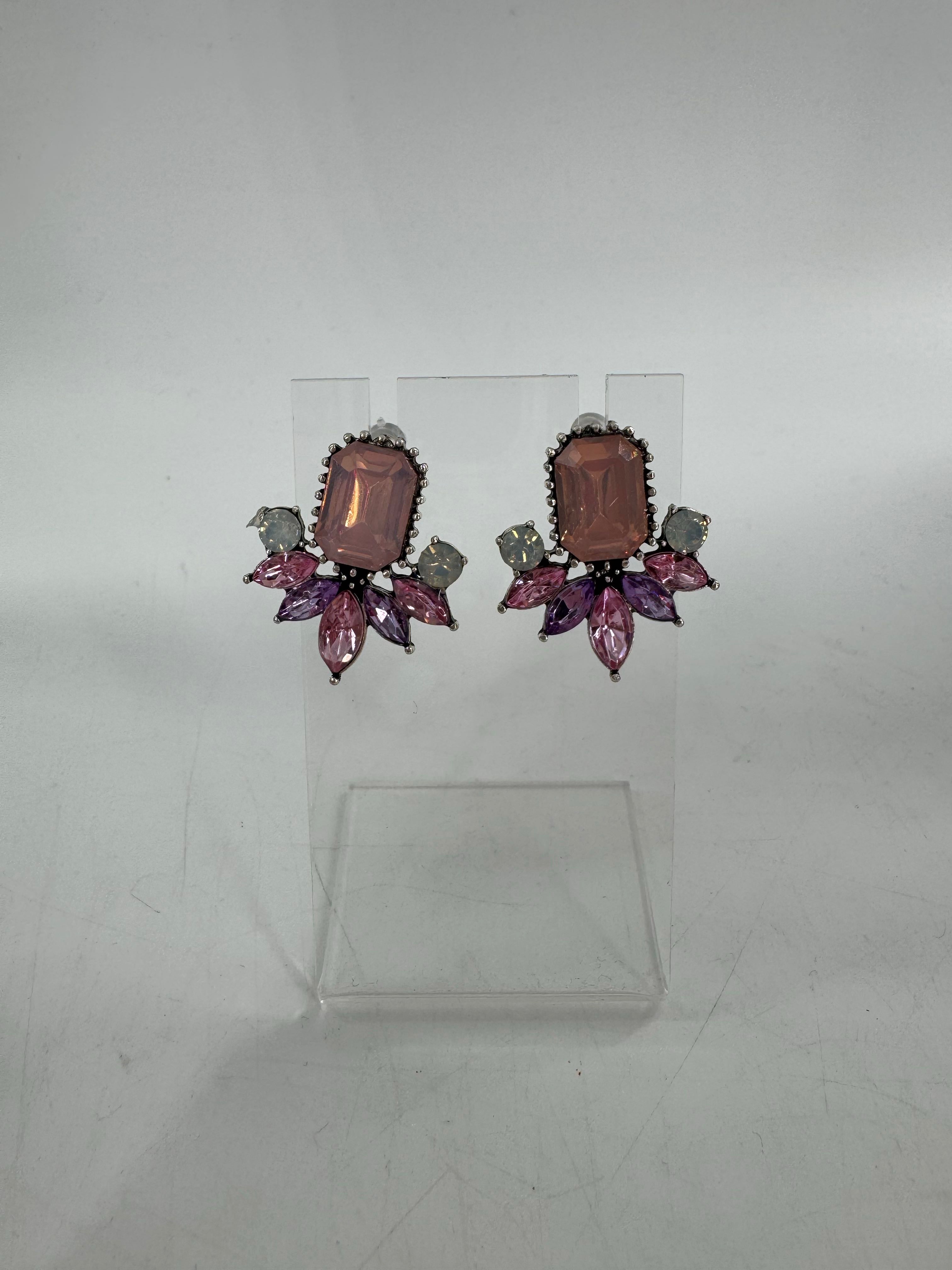 gemstone cluster earrings