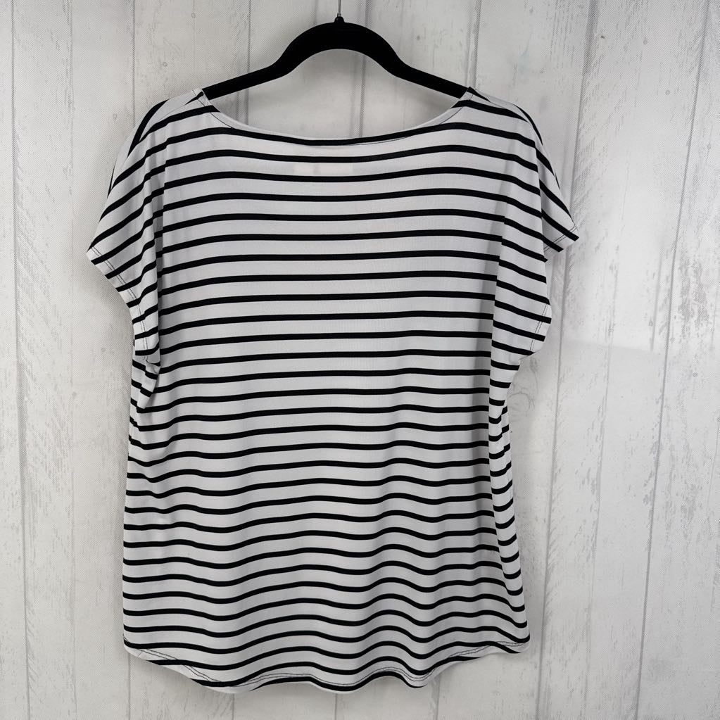 L striped cap slv tee