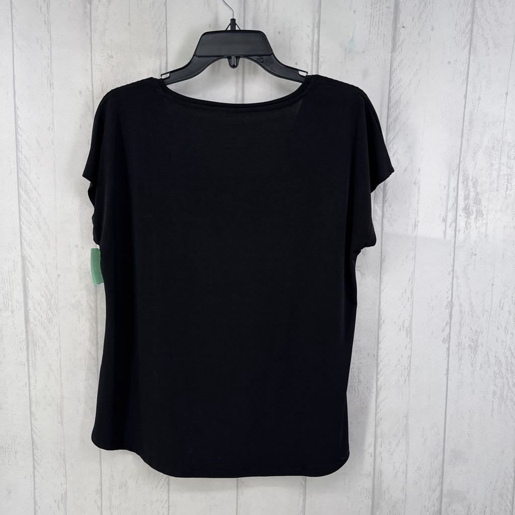 L marled lace-up s/s tee