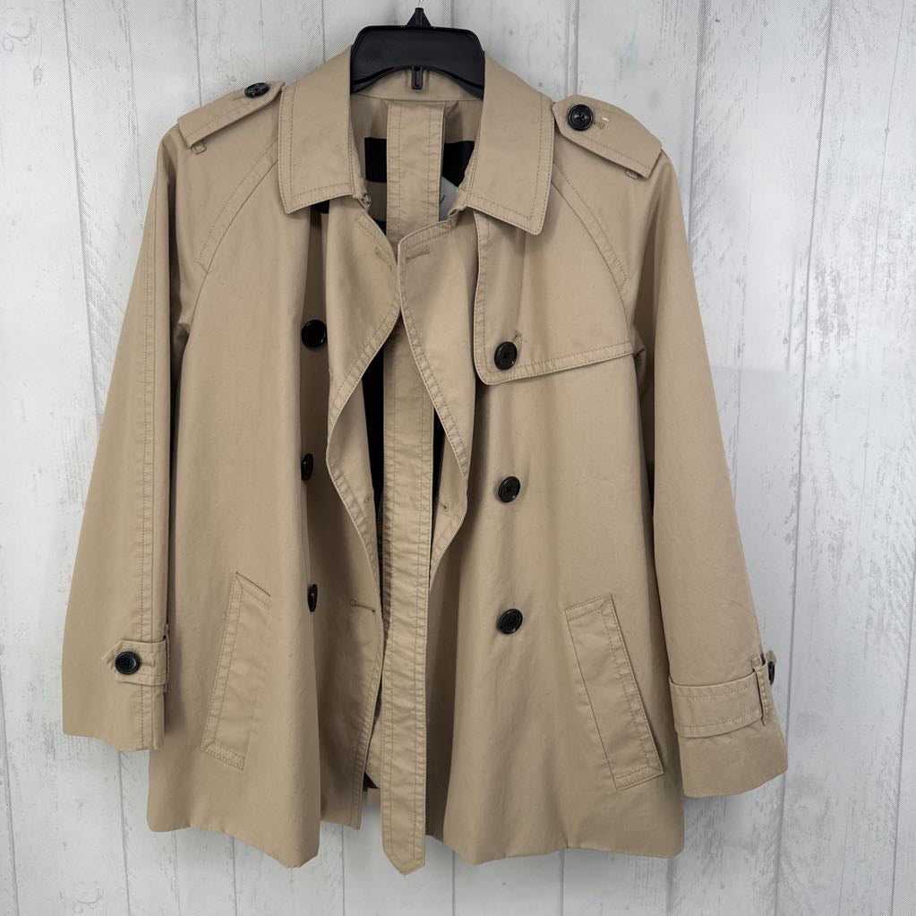 L belted short trench coat