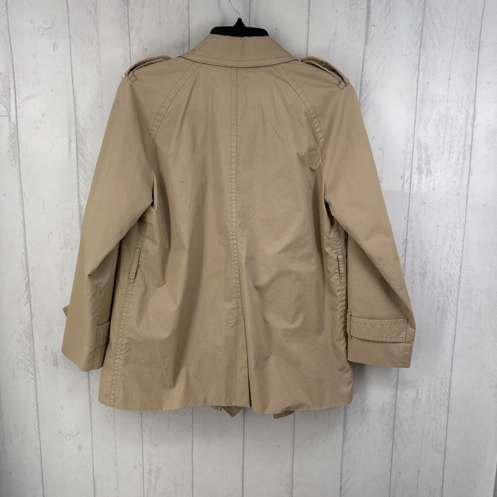 L belted short trench coat