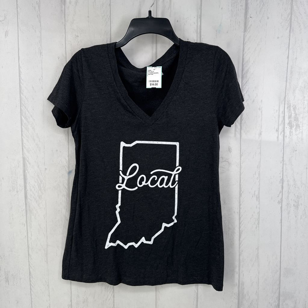 L v-neck graphic s/s tee-local
