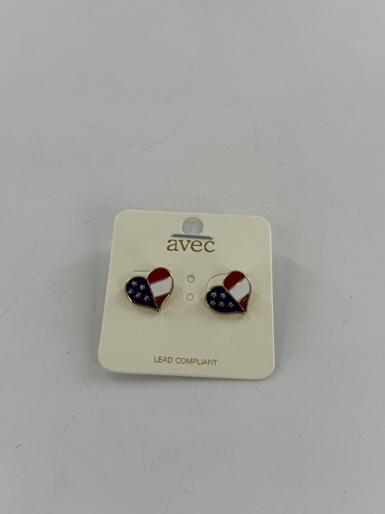 american flag earrings-hearts
