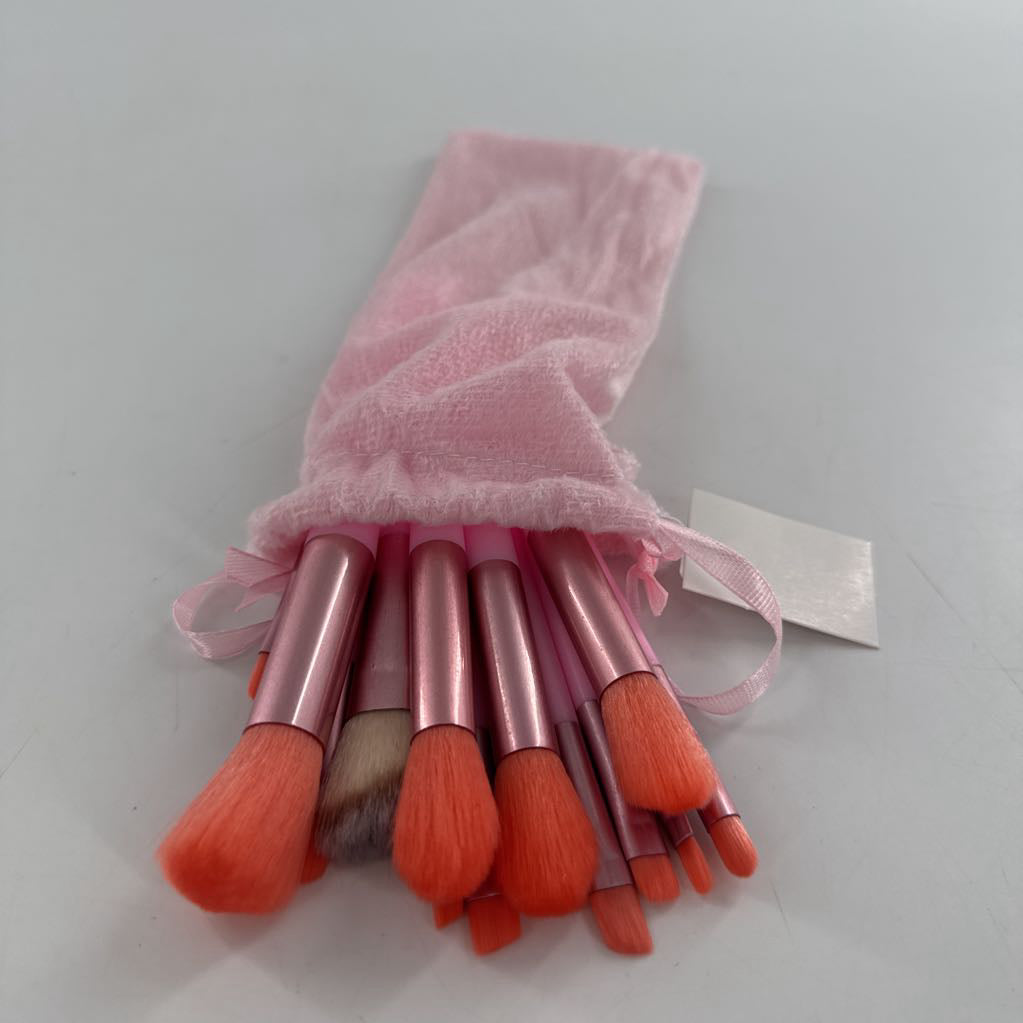 13pc makeup brush set-pink