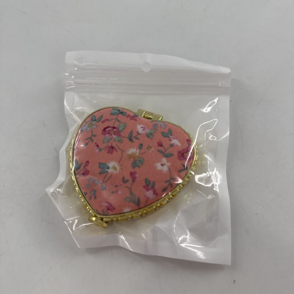 heart compact mirror-rose