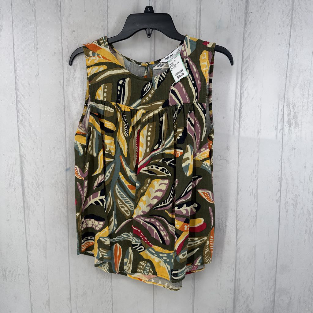 M leaf print tank