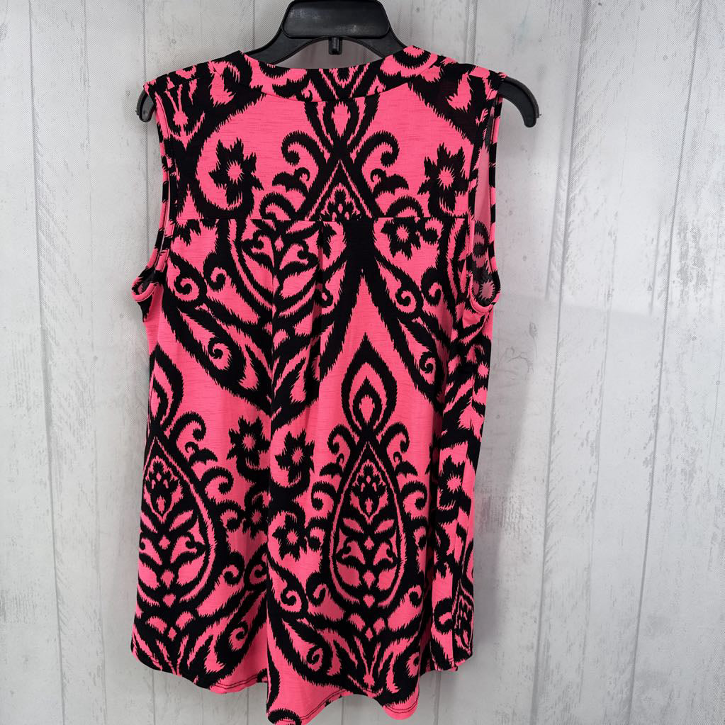 M split neck flo print tank