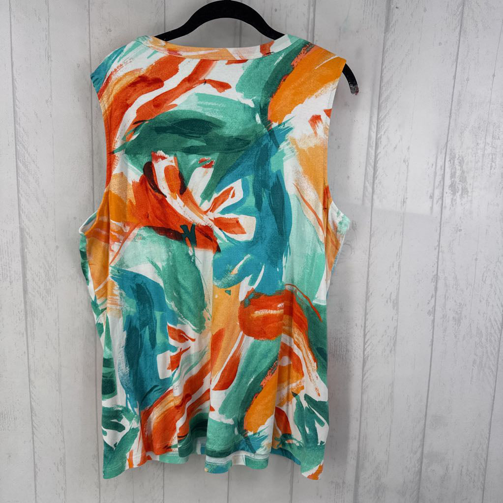 XXL printed scoop neck tank
