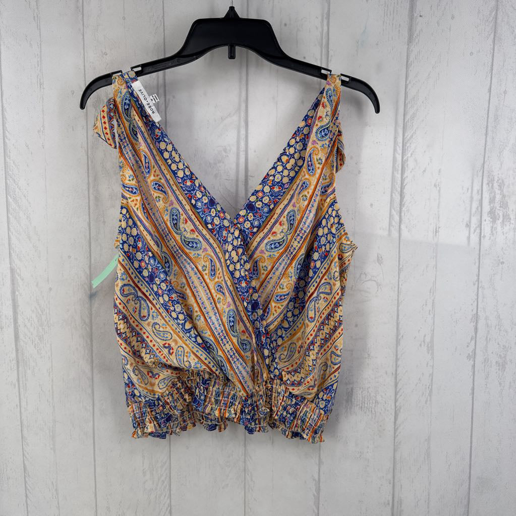 L paisley print crossover tank