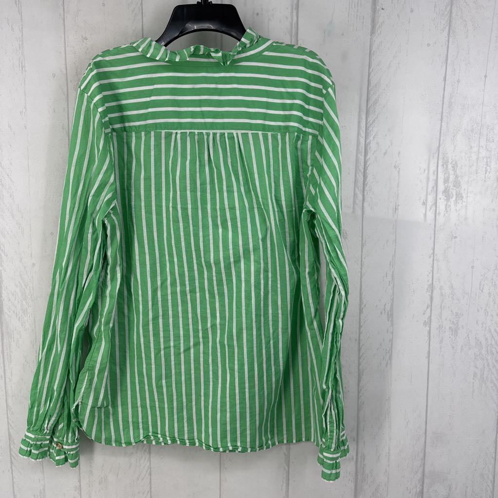 M striped ruffled l/s top