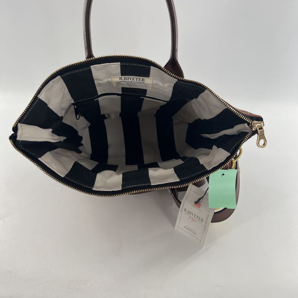plaid dual handle tote
