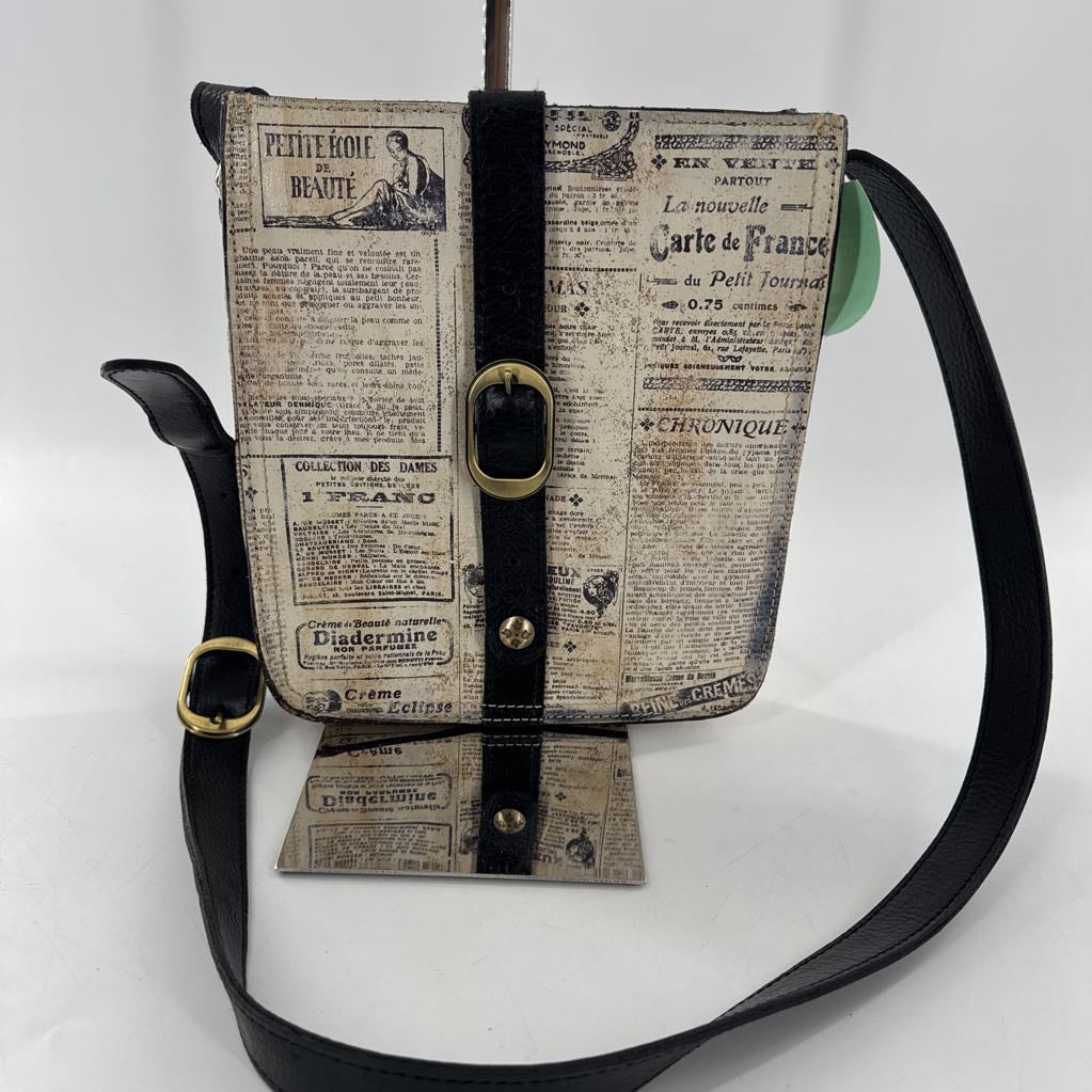 newspaper print crossbody