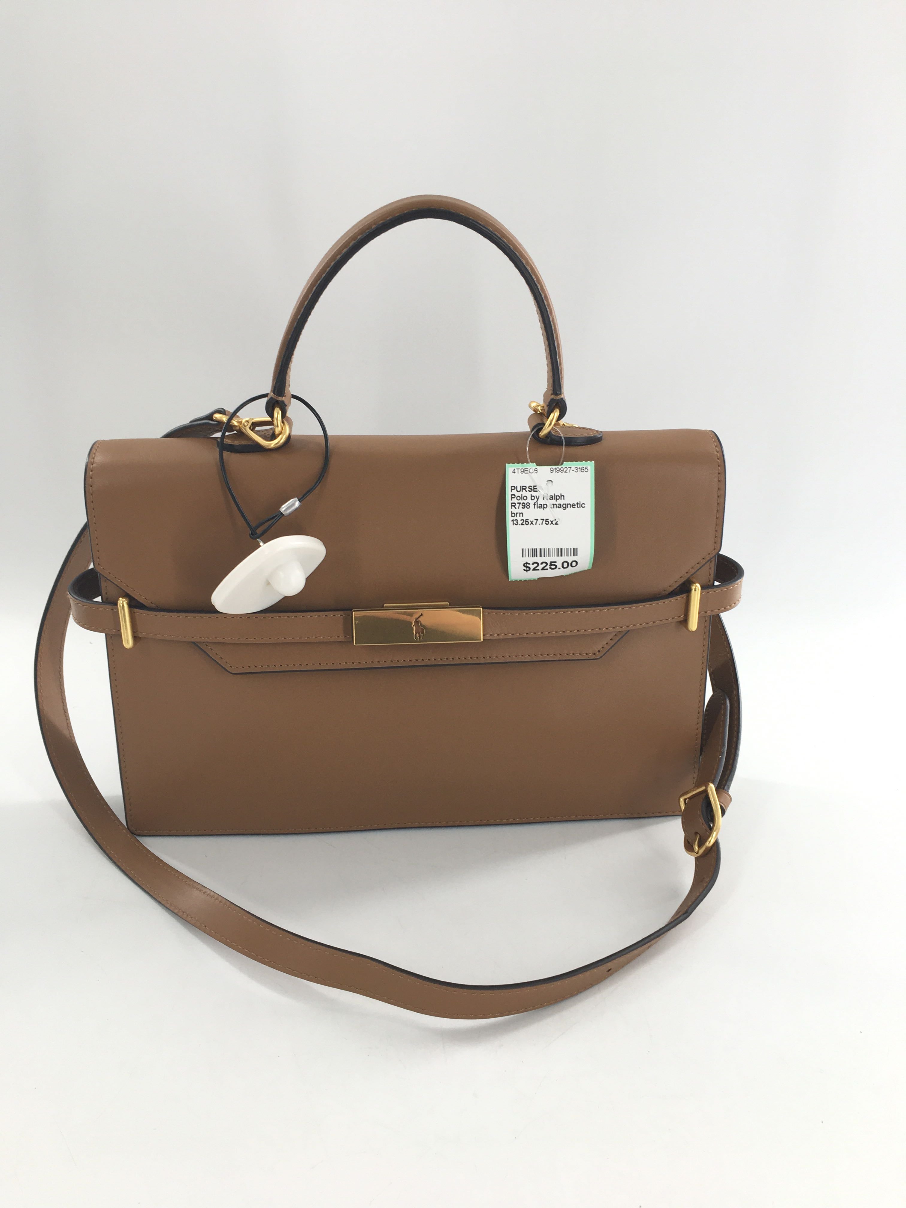 R798 flap magnetic id brass lock satchel