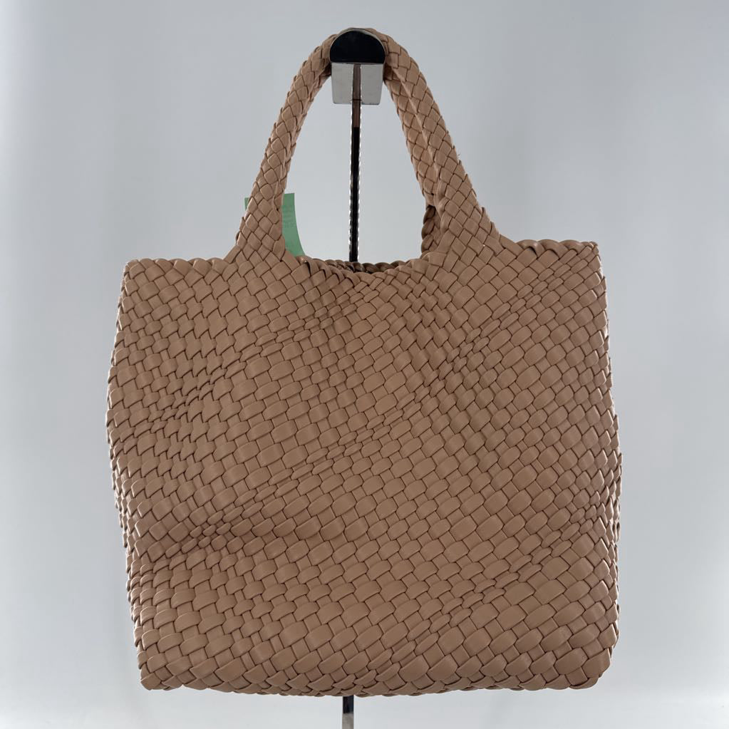 vegan open woven tote bag