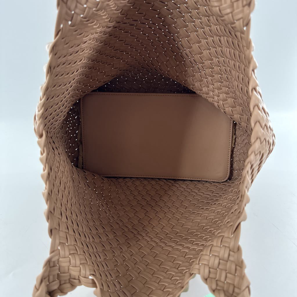 vegan open woven tote bag