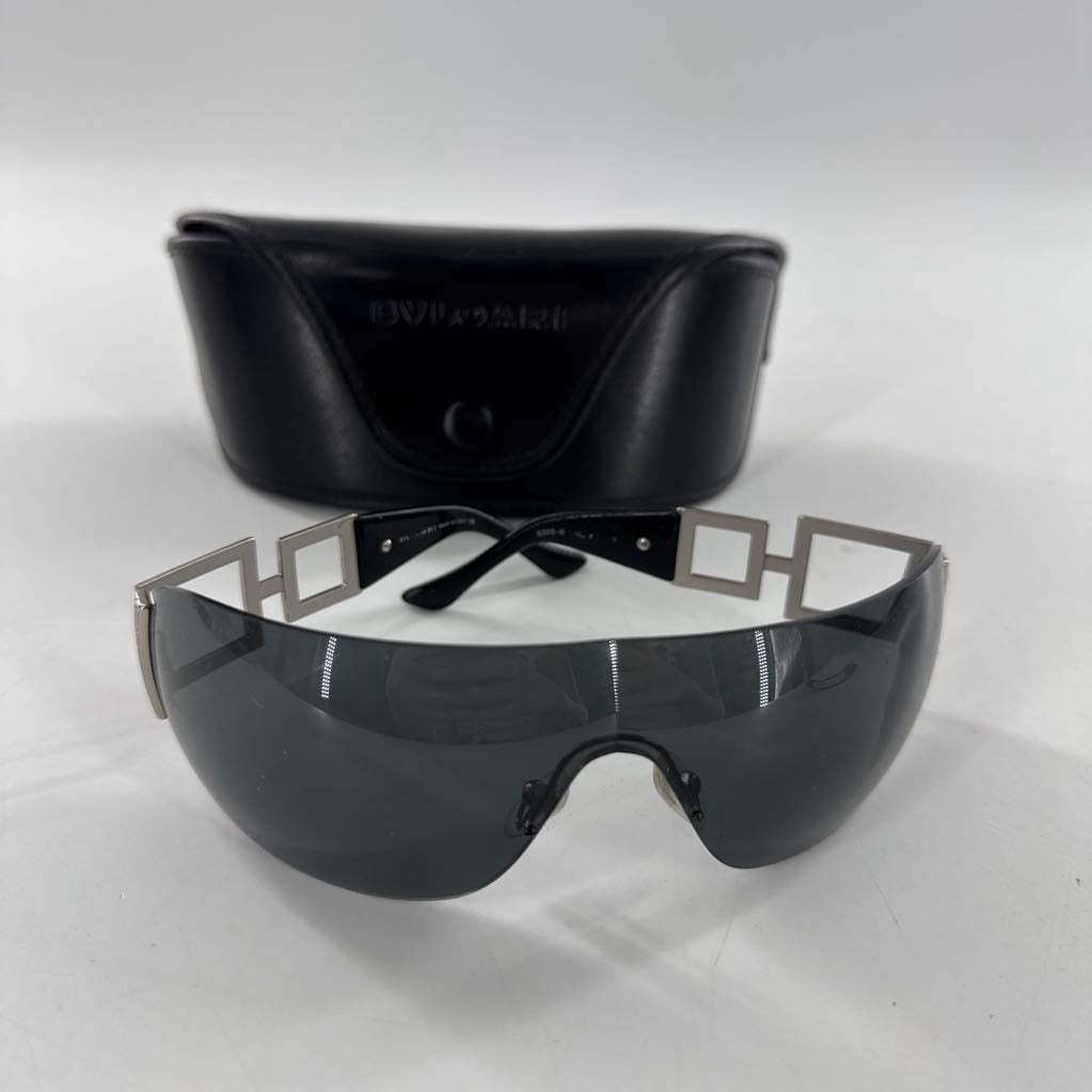 Bvlgari Shield Wrap Rimeless Sunglasses w/ case