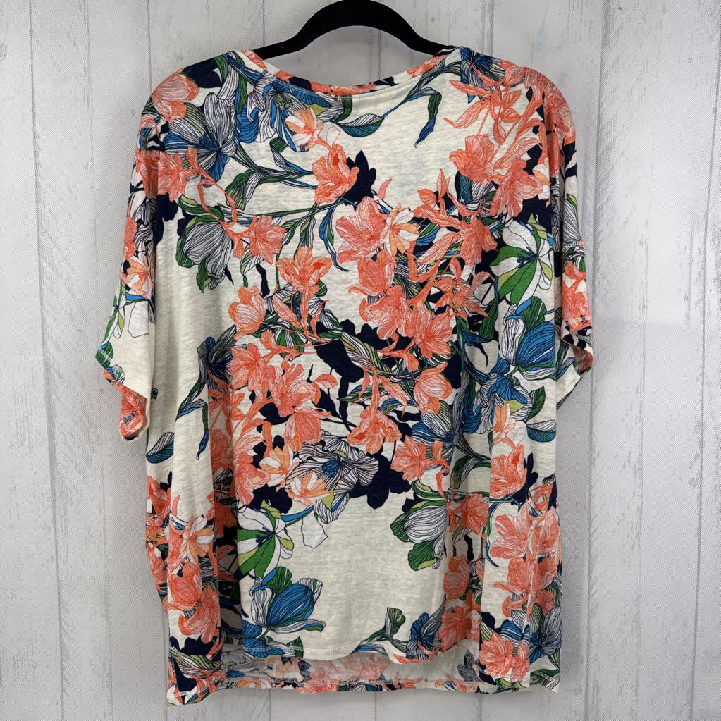 1x(4) s/s flower print top