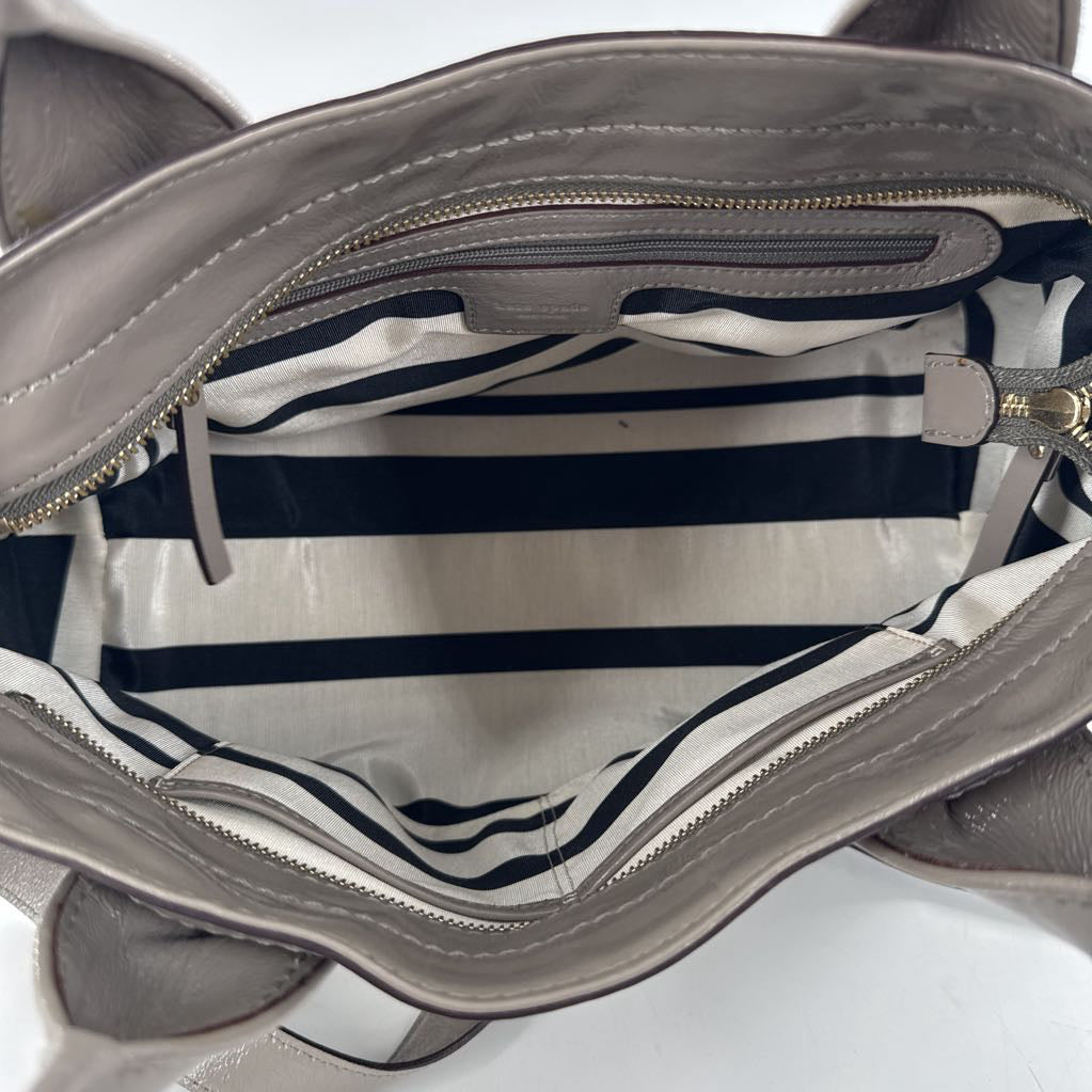 R345 patent leather satchel