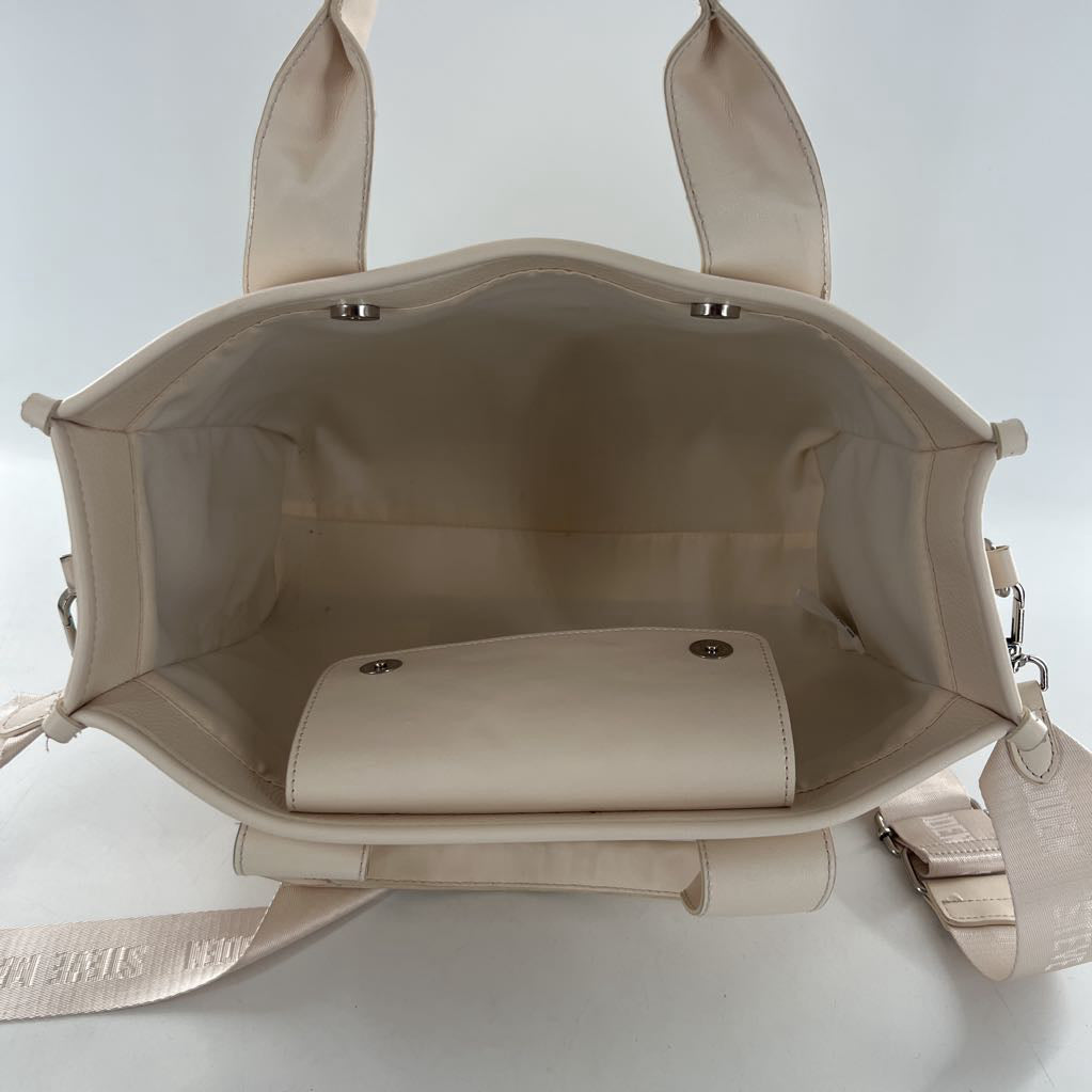 vegan leather logo tote bag