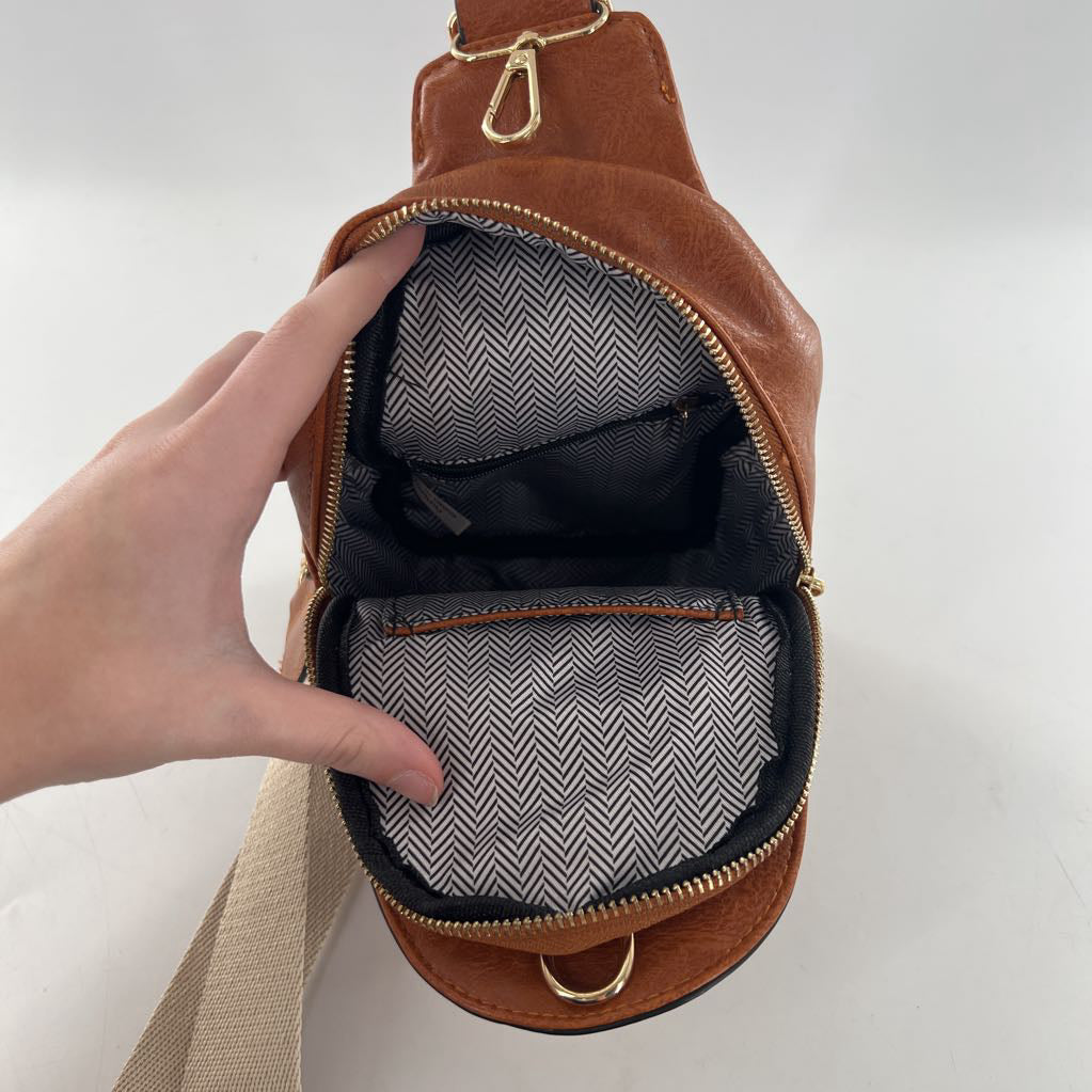 vegan leather slingbag