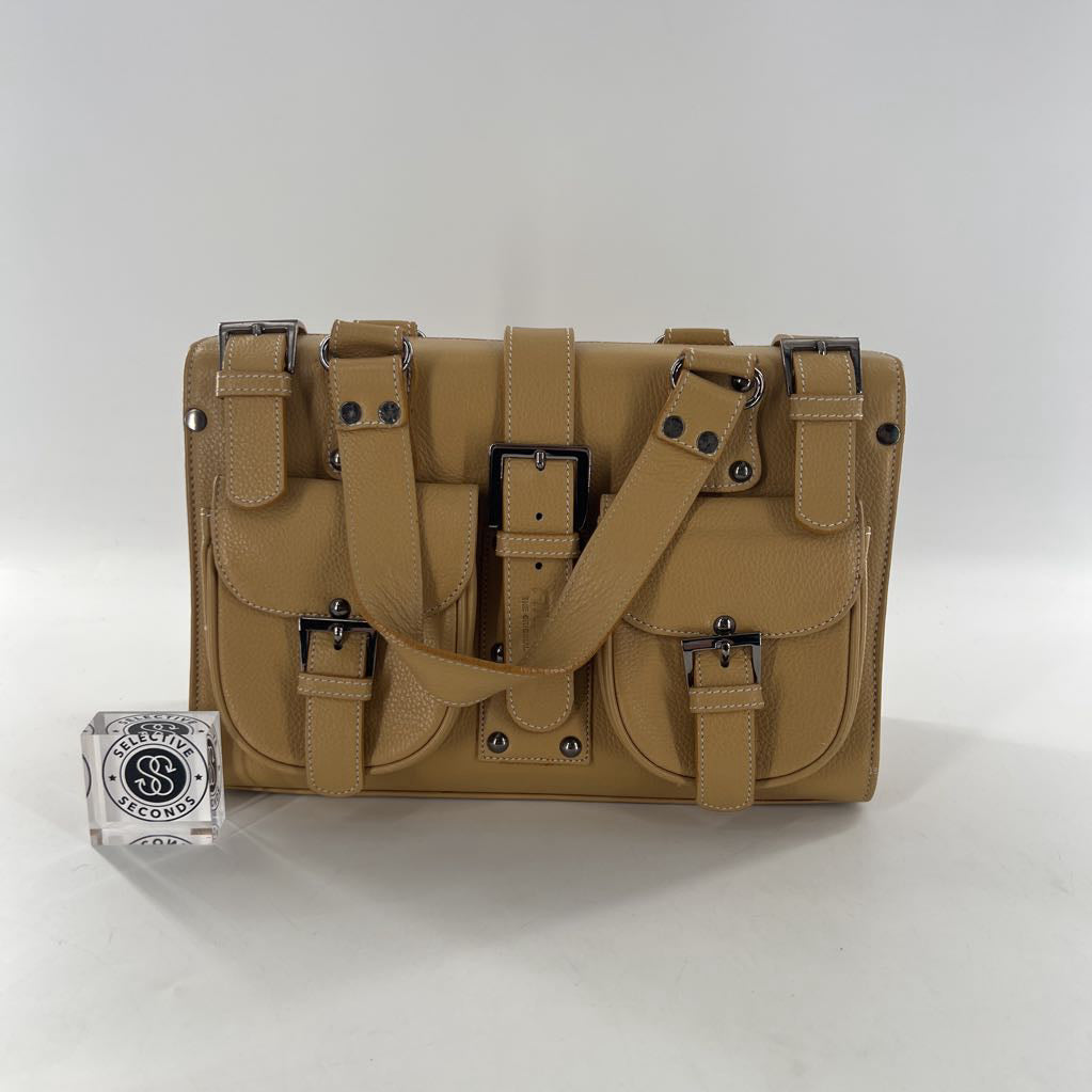 leather top flap satchel