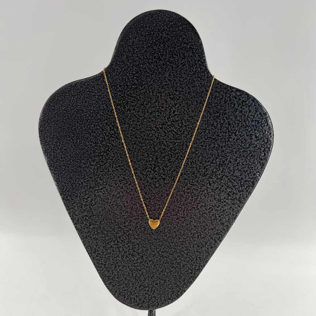 10" gold tone heart necklace