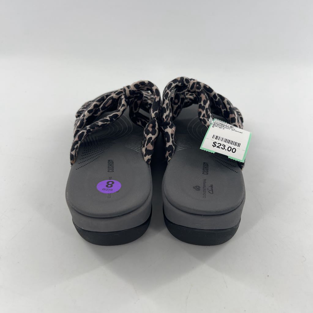 8 cushion animal print strap sandal