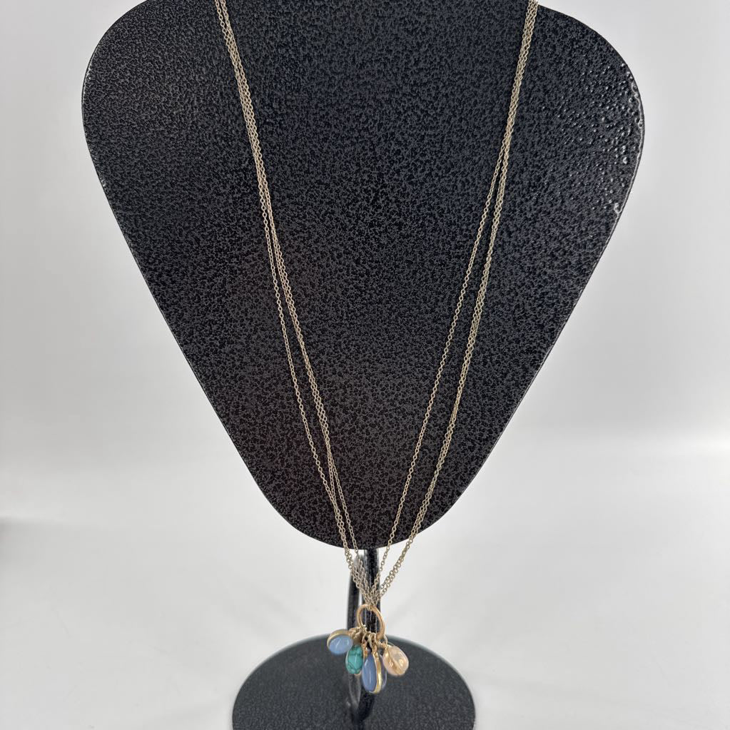 20" gold tone cluster pendant necklace