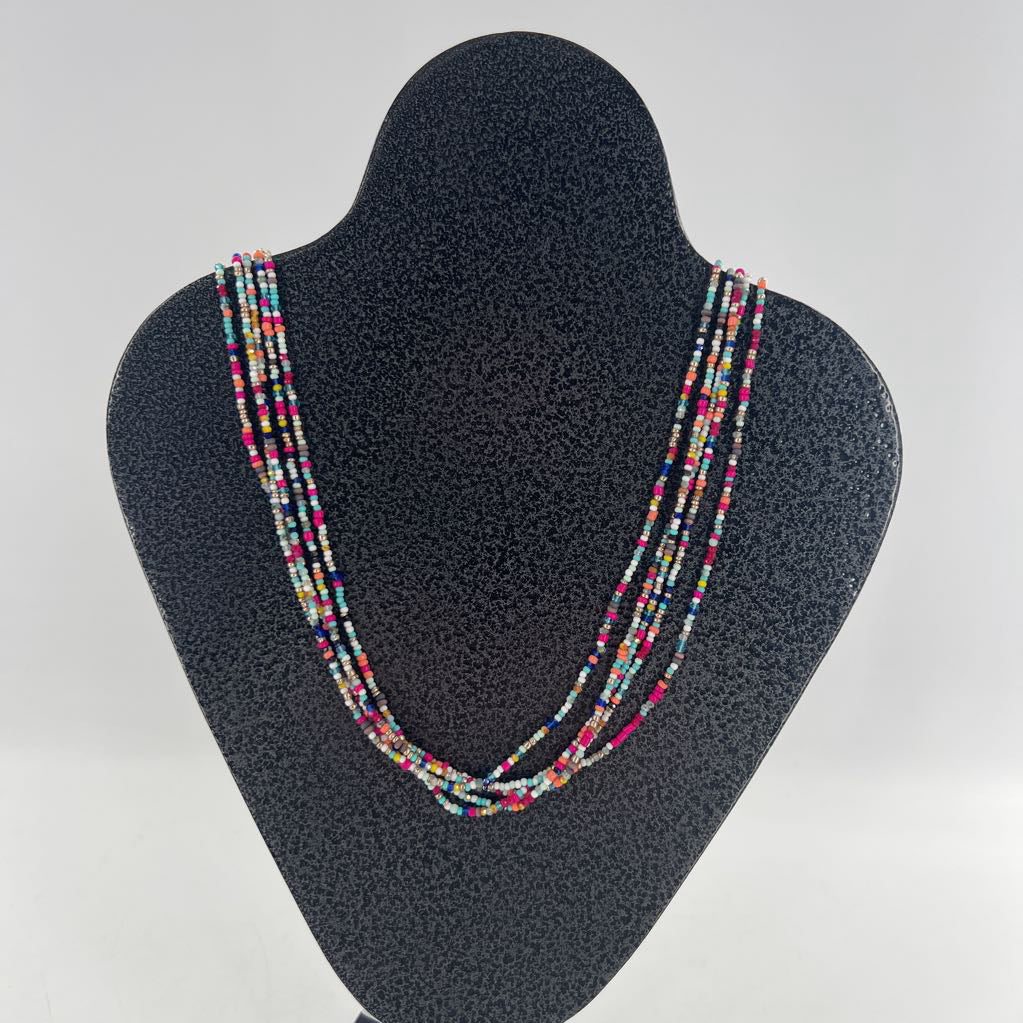 17" multi-strand colorful beaded necklace