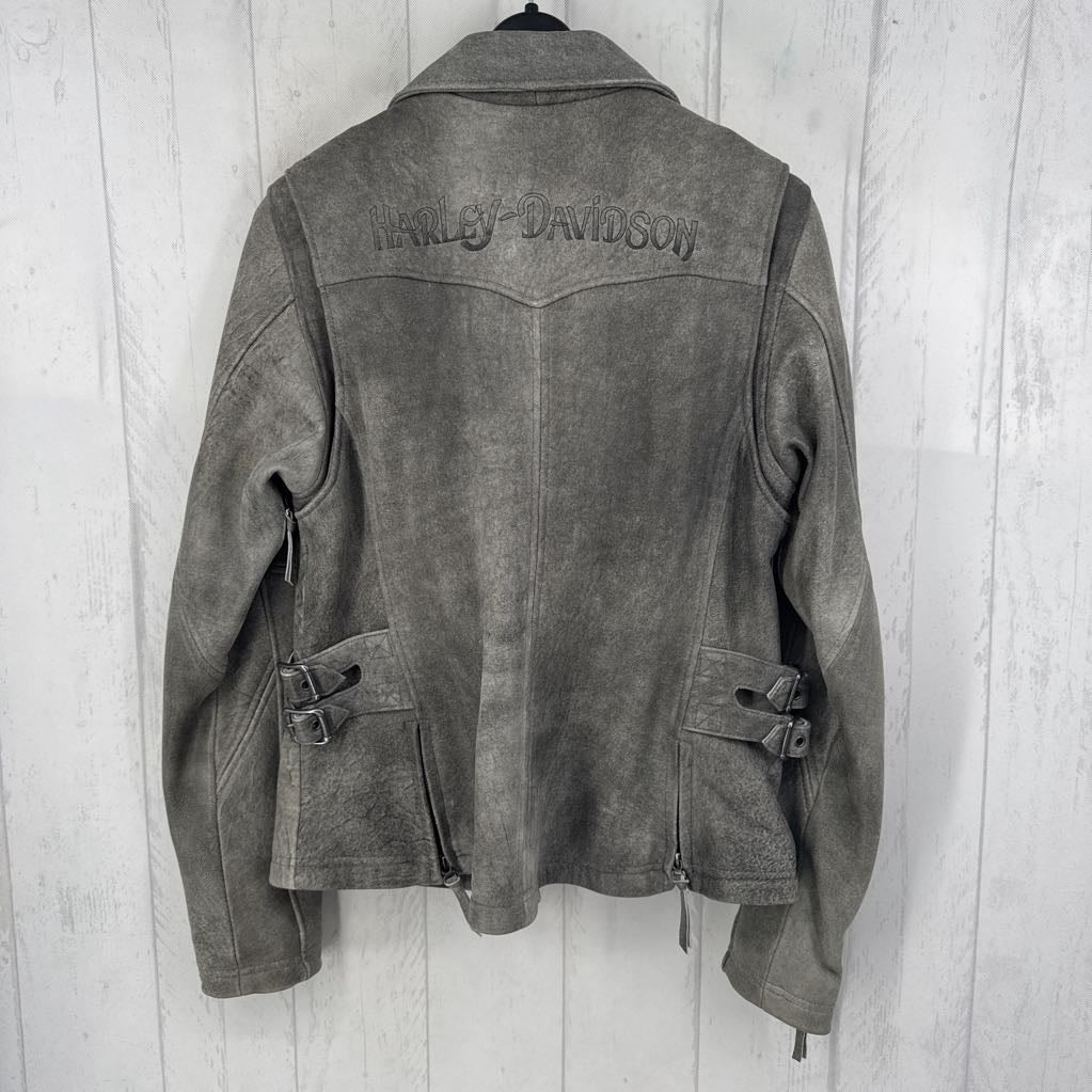 L lambskin eather riding jacet